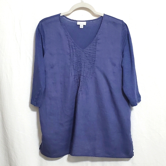 J. Jill Tops - J. Jill Linen Pintuck Shirt